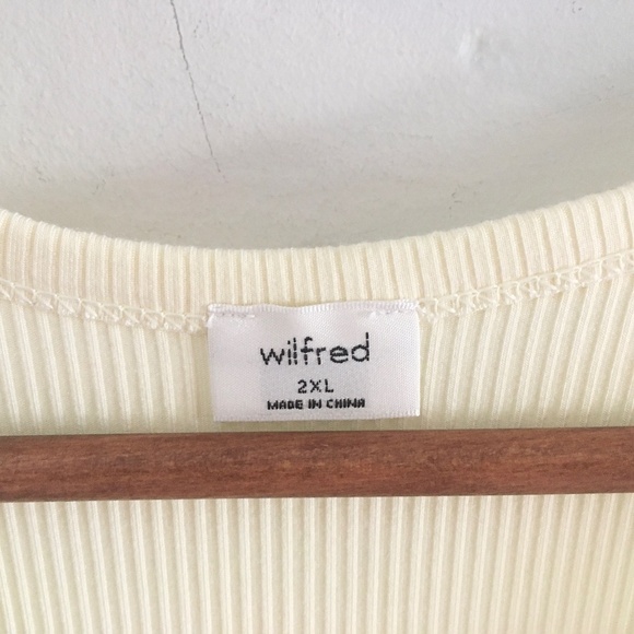 NWOT Aritzia Wilfred Heli Tank Ribbed racerback tank Butter Yellow Pastel Sz 2XL - Picture 8 of 14